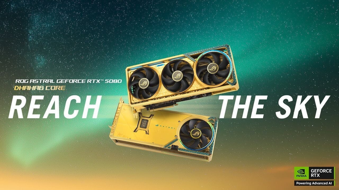 ASUS Republic of Gamers prezentuje ROG Astral GeForce RTX 5080 Dhahab CORE OC Edition ASUS Republic of Gamers prezentuje ROG Astral GeForce RTX 5080 Dhahab CORE OC Edition asus rog dahab