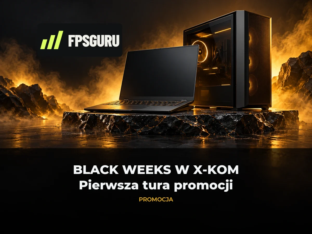 Black Weeks w x-kom: laptopy z RTX 5060 i podzespoły z kodem black-weeks1 Black Weeks w x-kom — pierwsza tura promocji, ilustracja laptopa i komputera
