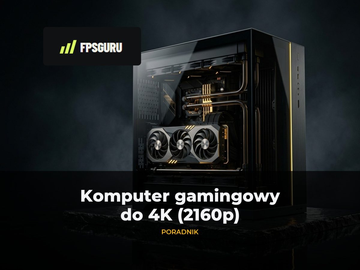 Flagowy komputer gamingowy na ciemnym postumencie – poradnik do 4K (2160p) FPSGuru