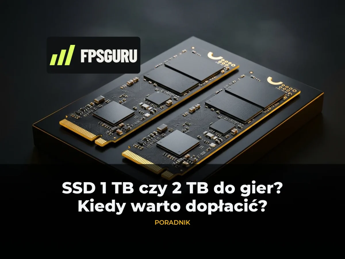 Dwa dyski SSD M.2 NVMe w komputerze gamingowym — porównanie pojemności 1 TB i 2 TB