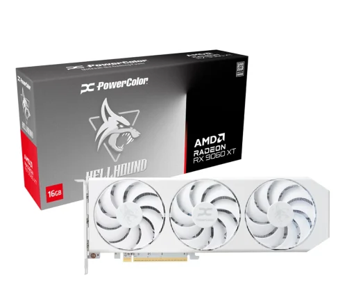 PowerColor Radeon RX 9060 XT Hellhound Spectral White 16GB GDDR6
